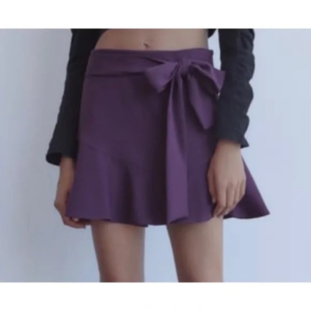 Zara Purple Ruffle Mini Skort
